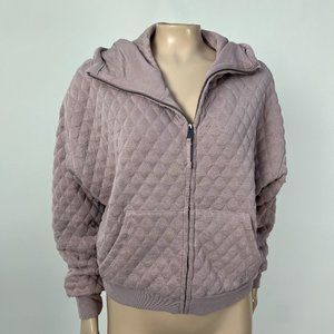 Free People Movement Hibernation Quilted Zip Hoodie Women's XS Taupe Purple